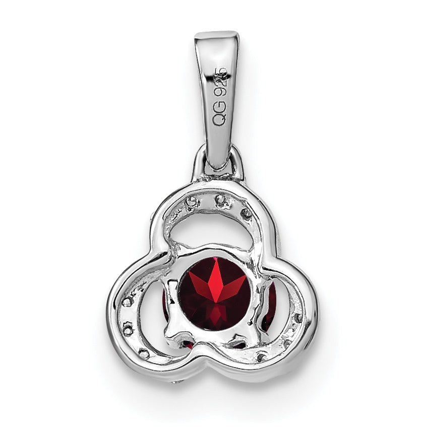 10k White Gold Amethyst/Diamond Pendant