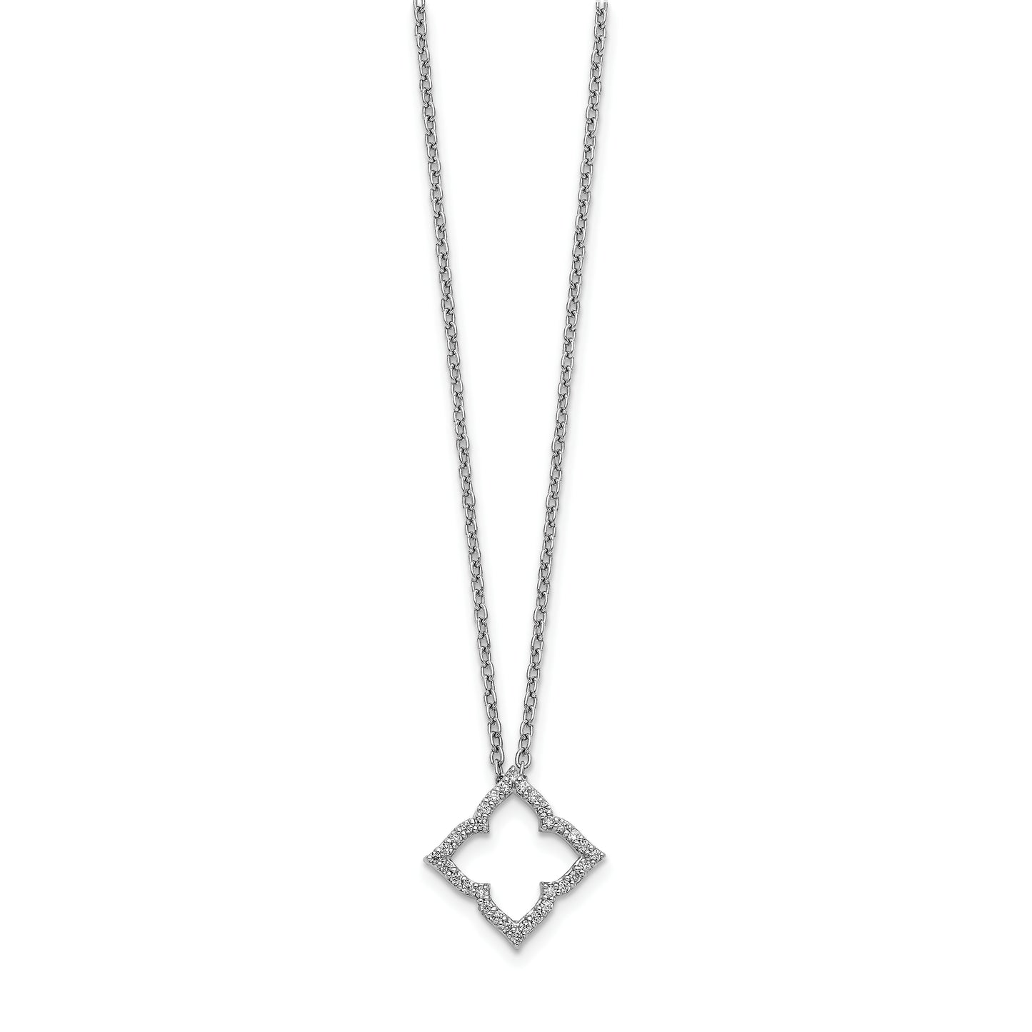 14k White Gold Diamond 18 inch Necklace