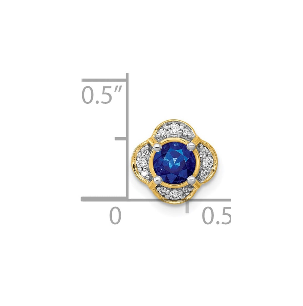 14K Yellow Gold 1/15ct. Diamond and .33 Gem Fancy Chain Slide – Elegant Jewelry Gift for Birthday, Anniversary, Engagement, Wedding