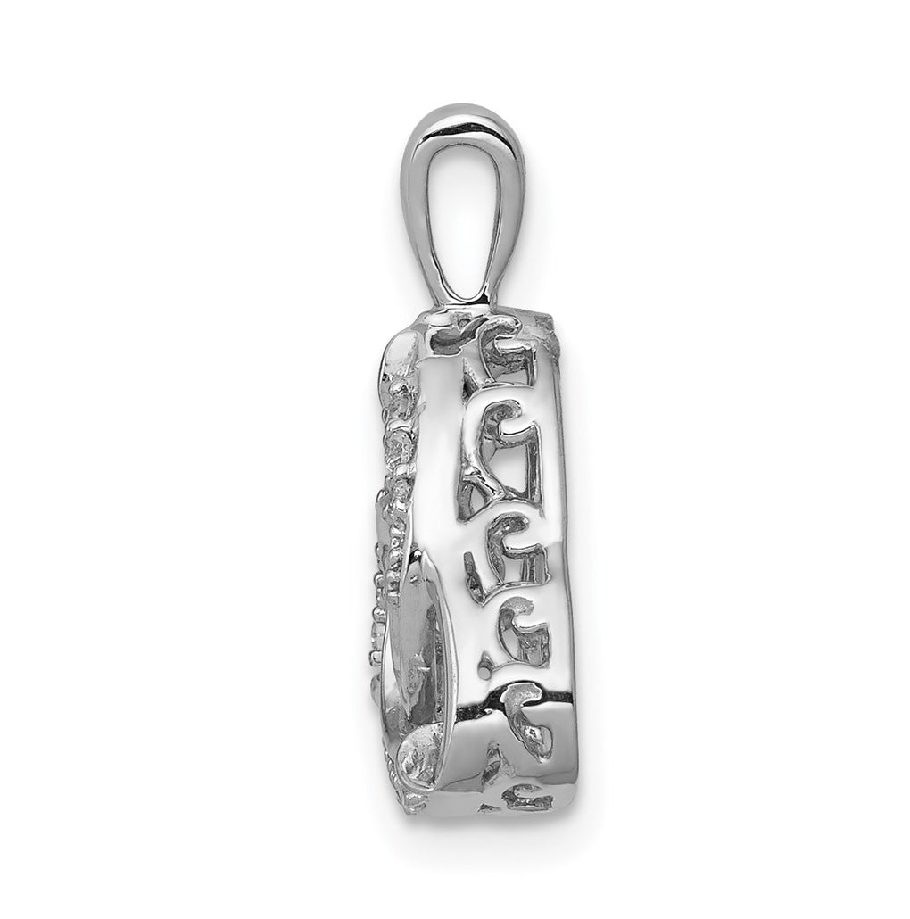 14k White Gold 1/5 carat Lab Grown Diamond VS+ F+ Complete Vibrant Celtic Pendant