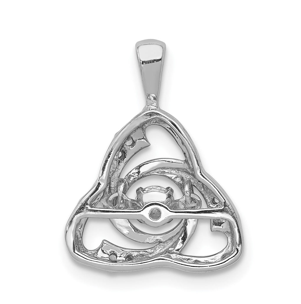 14k White Gold 1/5 carat Lab Grown Diamond VS+ F+ Complete Vibrant Celtic Pendant