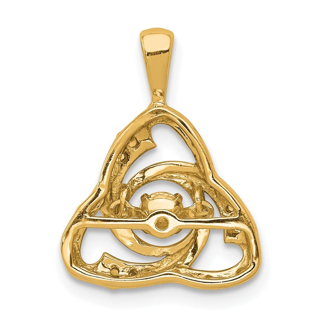 14k Yellow Gold 1/5 carat Lab Grown Diamond VS+ F+ Complete Vibrant Celtic Pendant