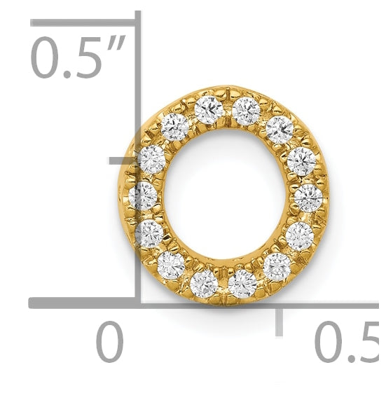 10K Yellow Gold Diamond Letter O Initial Charm
