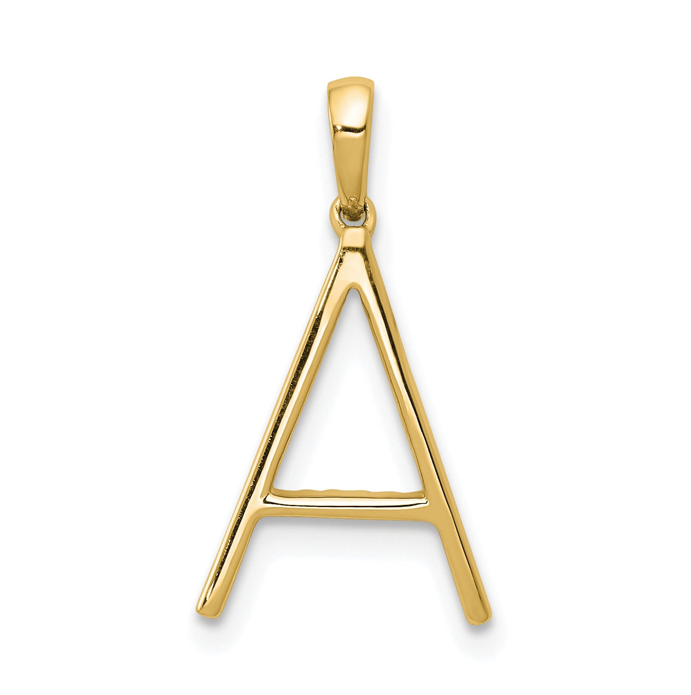 14K Yellow Gold Diamond Letter A Initial Pendants