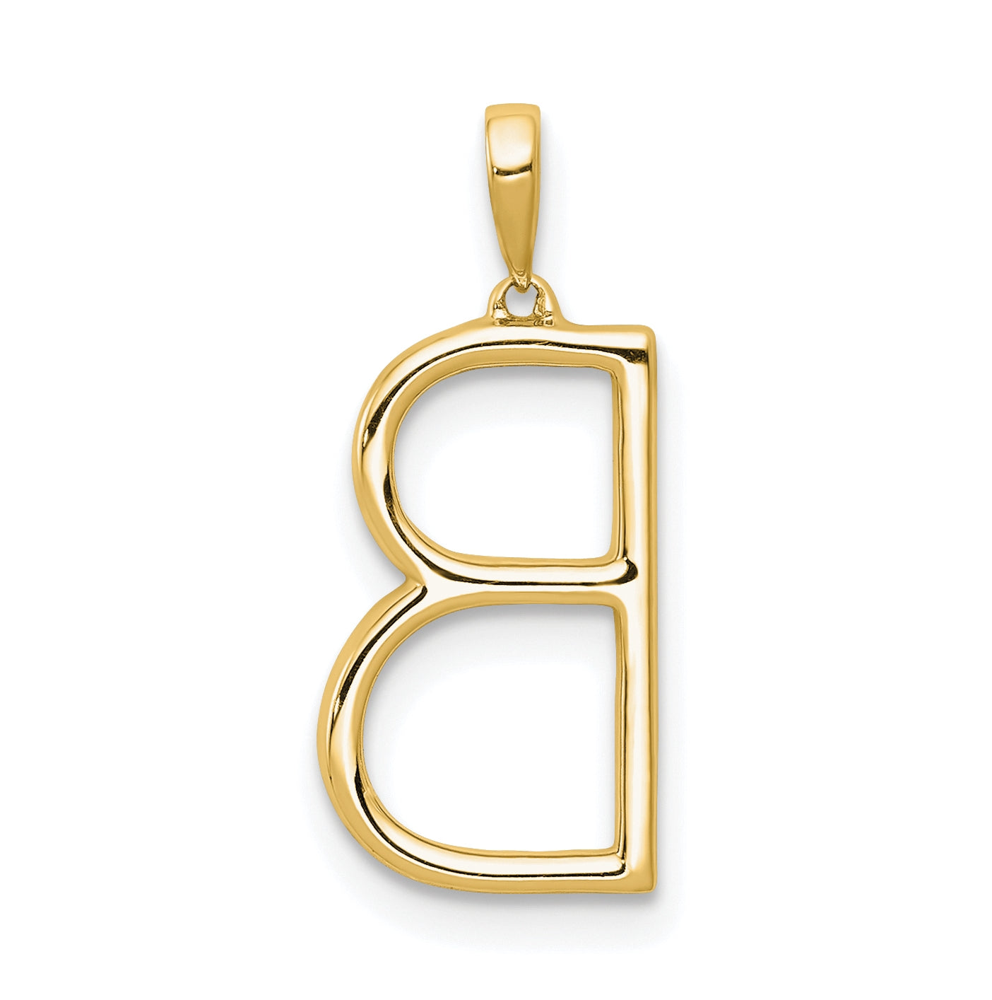 14K Yellow Gold Diamond Letter B Initial Pendants