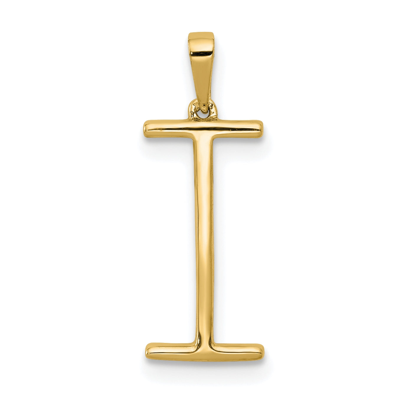 14K Yellow Gold Diamond Letter I Initial Pendants