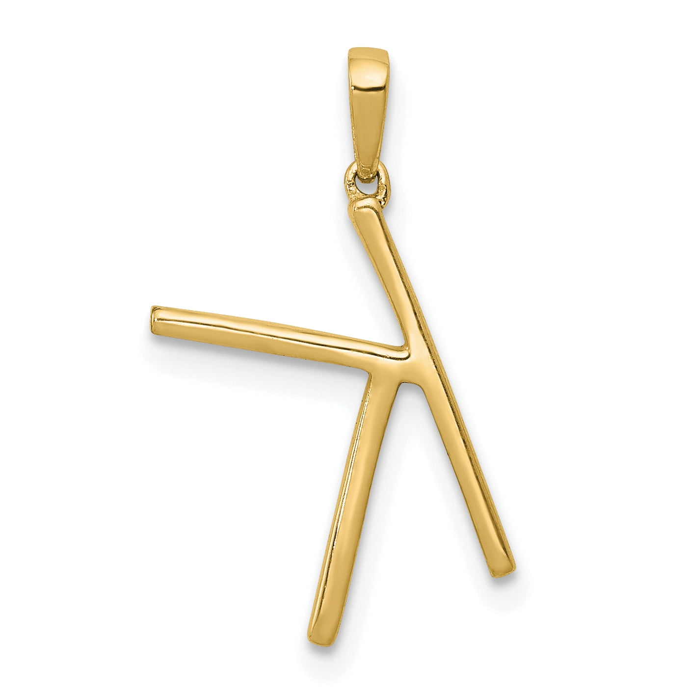 14K Yellow Gold Diamond Letter K Initial Pendants
