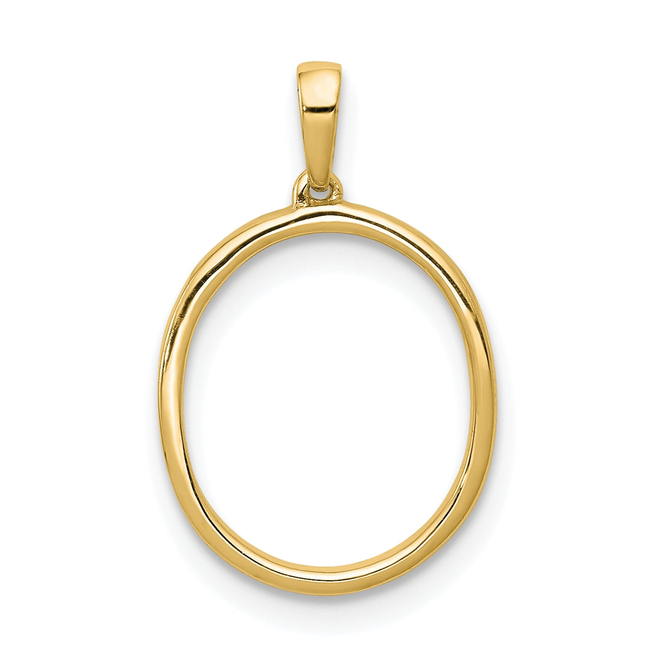 14K Yellow Gold Diamond Letter O Initial Pendants