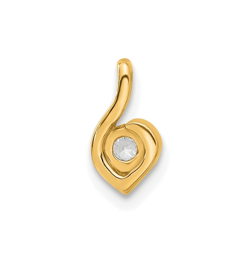 14k Yellow Gold 1/6 carat Lab Grown Diamond VS/SI+ G+ Complete Fashion Pendant