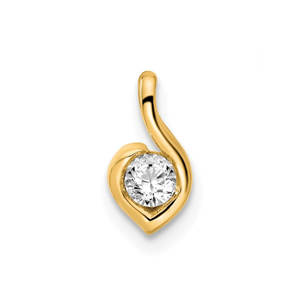 14k Yellow Gold 1/6 carat Lab Grown Diamond VS/SI+ G+ Complete Fashion Pendant