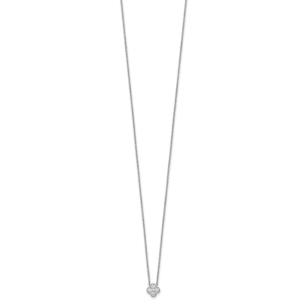 True Origin 14K White Gold 1/4 carat Lab Grown Diamond VS/SI D E F Bloom Floral 18 inch Necklace