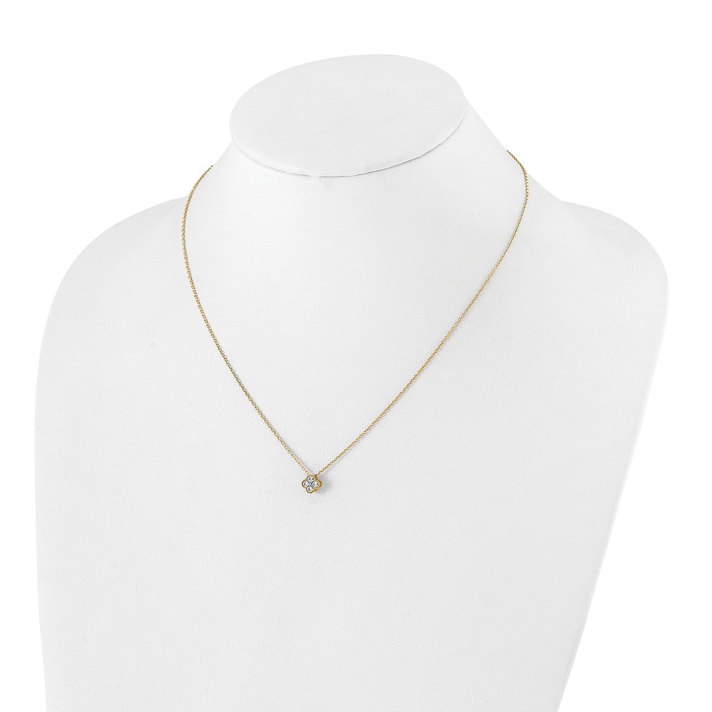 True Origin 14K Yellow Gold 1/4 carat Lab Grown Diamond VS/SI D E F Bloom Floral 18 inch Necklace