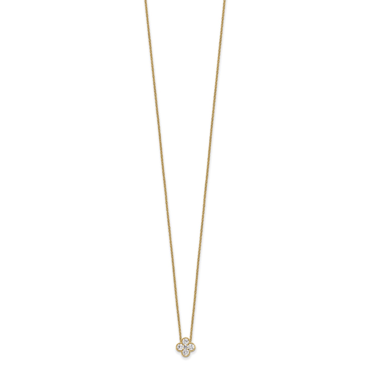 True Origin 14K Yellow Gold 1/2 carat Lab Grown Diamond VS/SI D E F Bloom Floral 18 inch Necklace