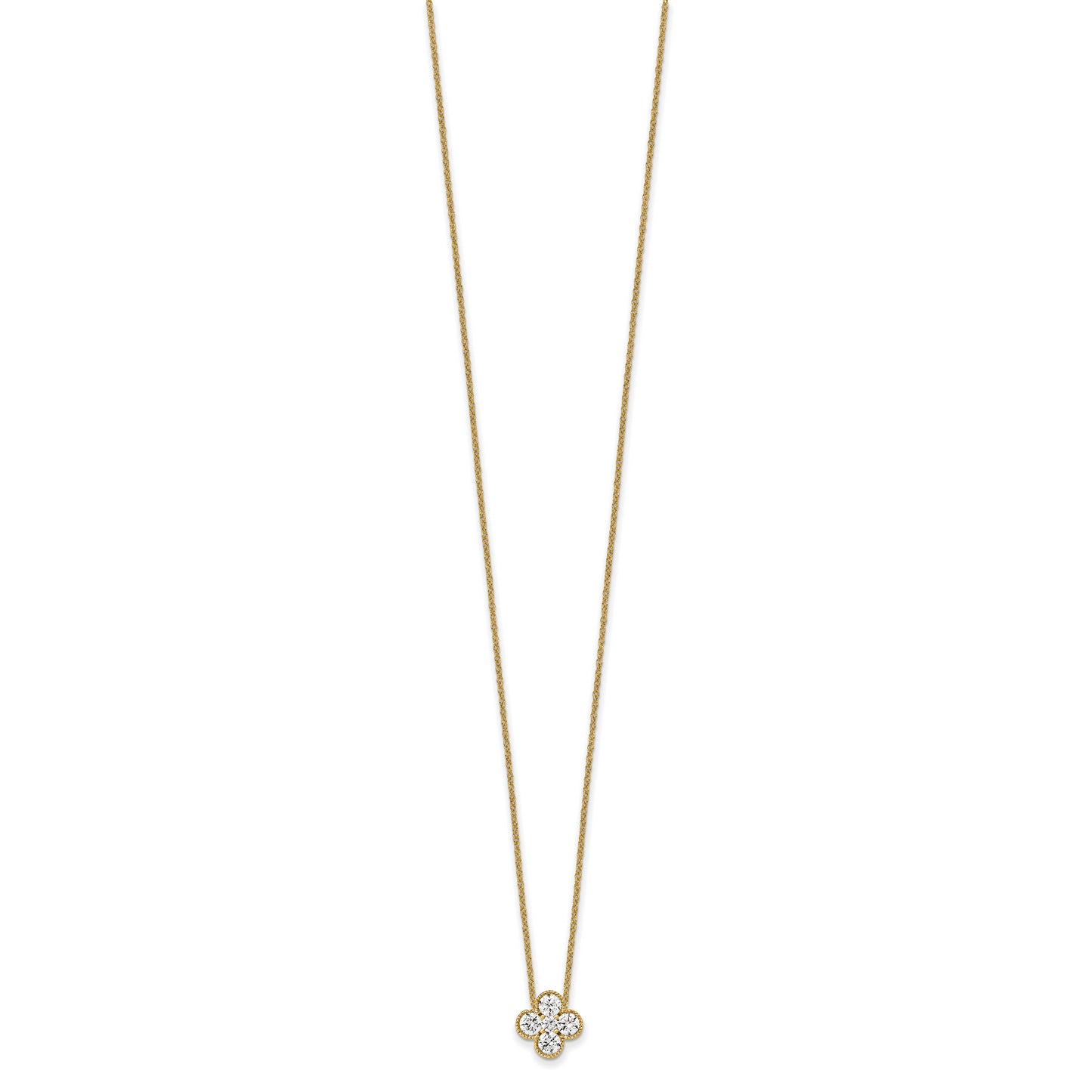 True Origin 14K Yellow Gold 3/4 carat Lab Grown Diamond VS/SI D E F Bloom Floral 18 inch Necklace