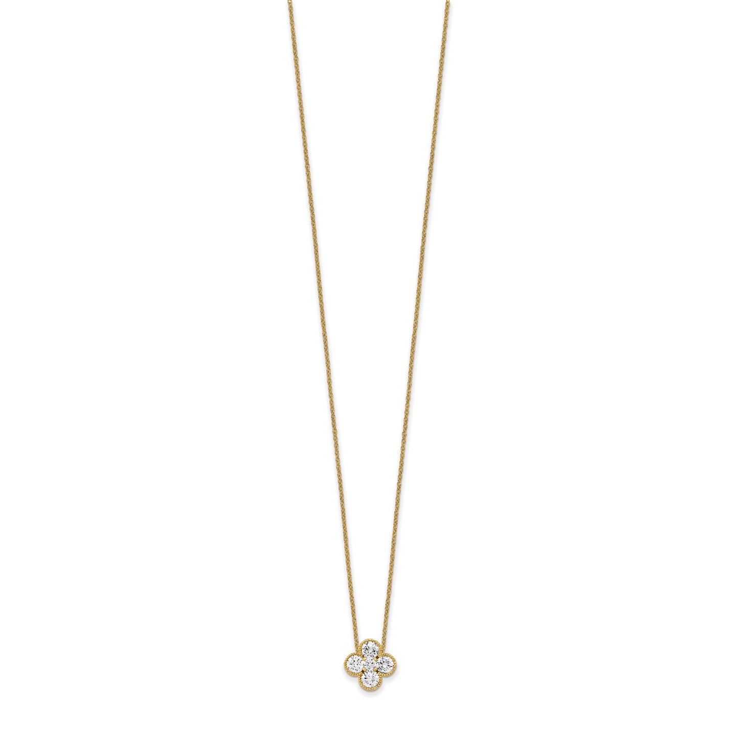 True Origin 14K Yellow Gold 1 carat Lab Grown Diamond VS/SI D E F Bloom Floral 18 inch Necklace