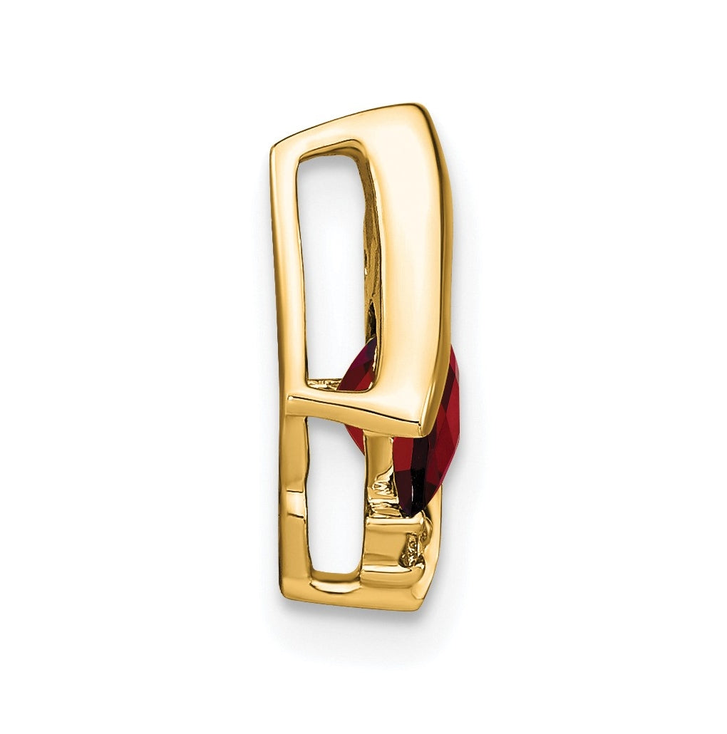 10k Yellow Gold Cushion Amethyst and Diamond Chain Slide