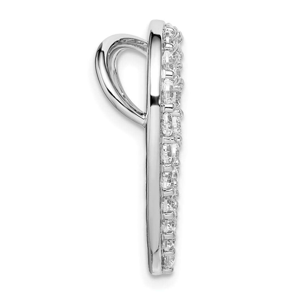 14k White Gold 1 1/2 carat Lab Grown Diamond VS+ F+ Complete Heart Chain Slide Pendant