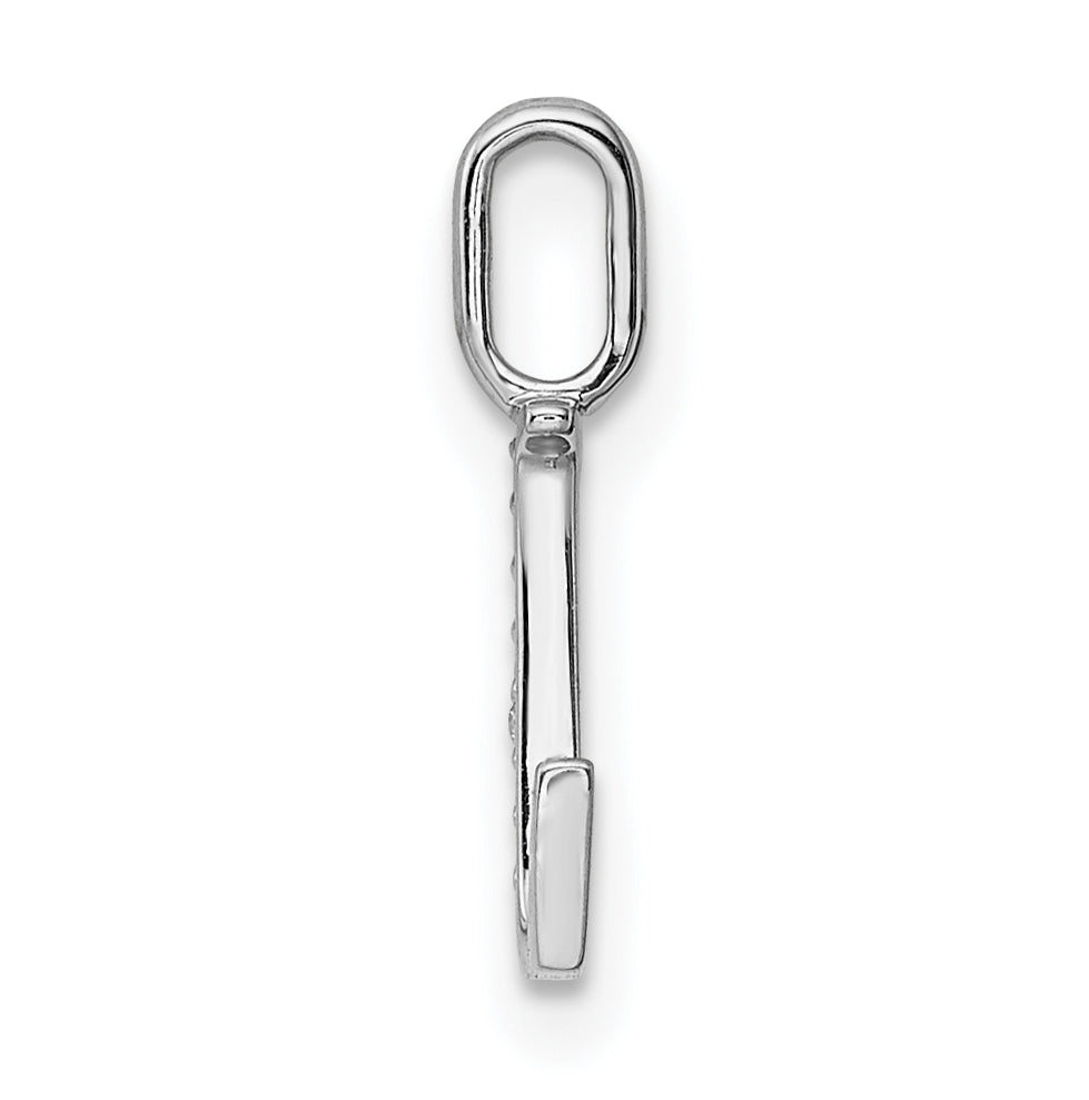 14K White Gold Diamond Letter L Initial Pendants