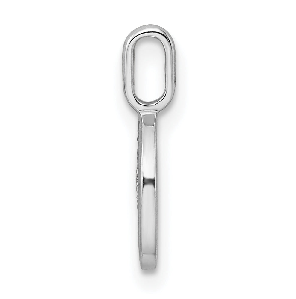 14K White Gold Diamond Letter O Initial Pendants
