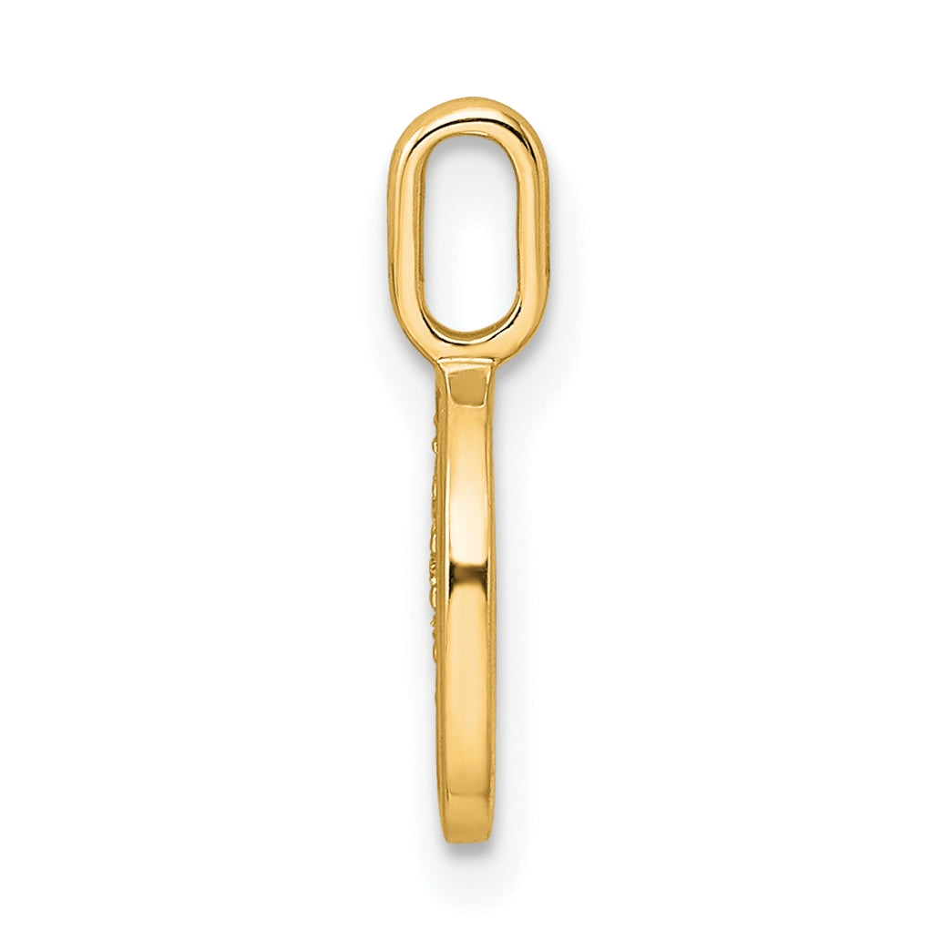 14K Yellow Gold Diamond Letter O Initial-Pendants