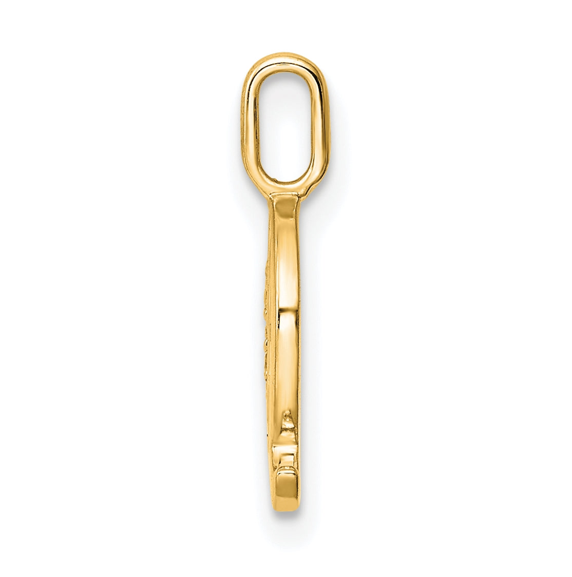 14K Yellow Gold Diamond Letter Q Initial Pendant
