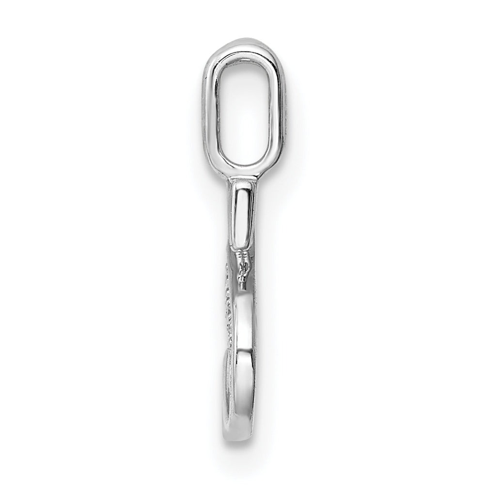 14K White Gold Diamond Letter S Initial Pendants