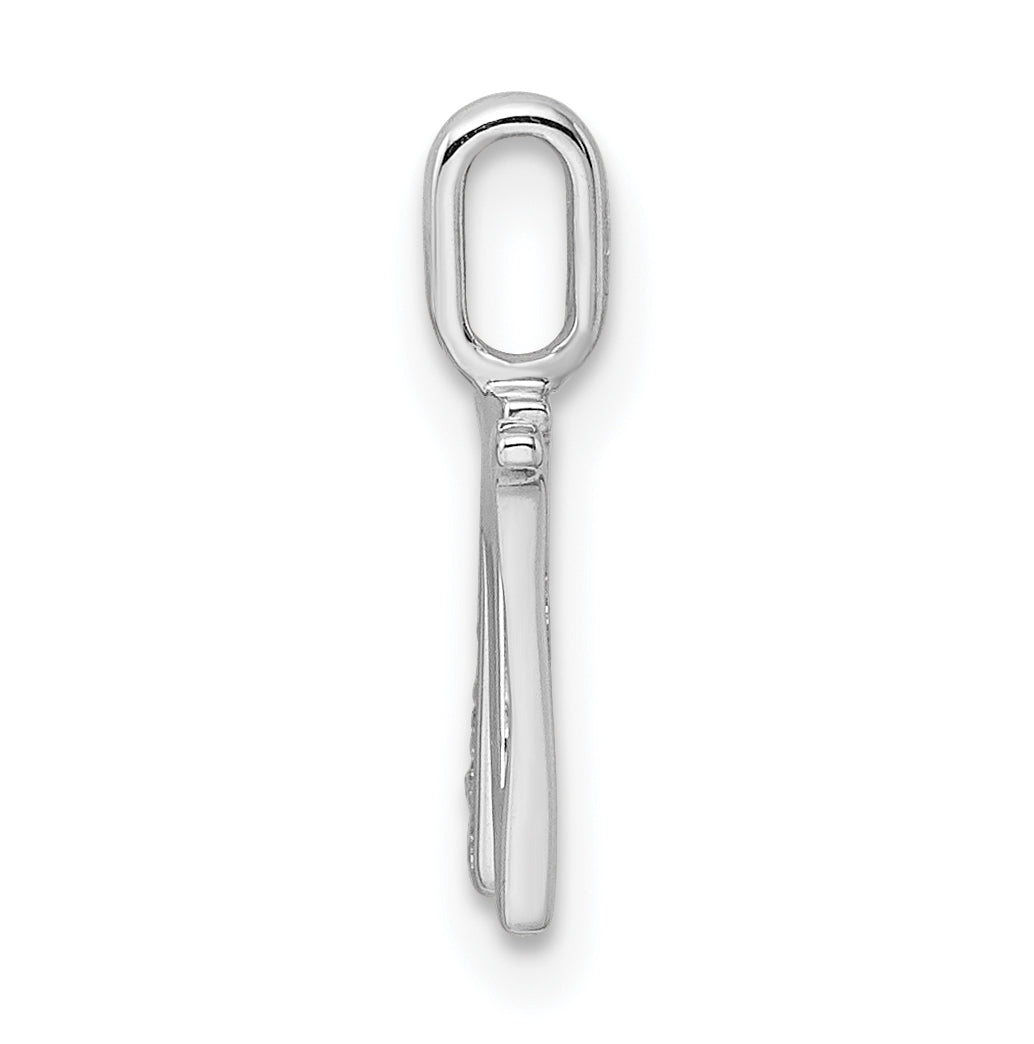14K White Gold Diamond Letter W Initial Pendants