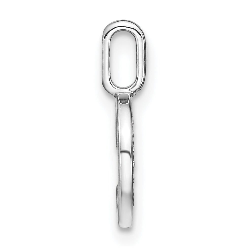 14K White Gold Diamond Lower Case Letter E Initial-Pendants