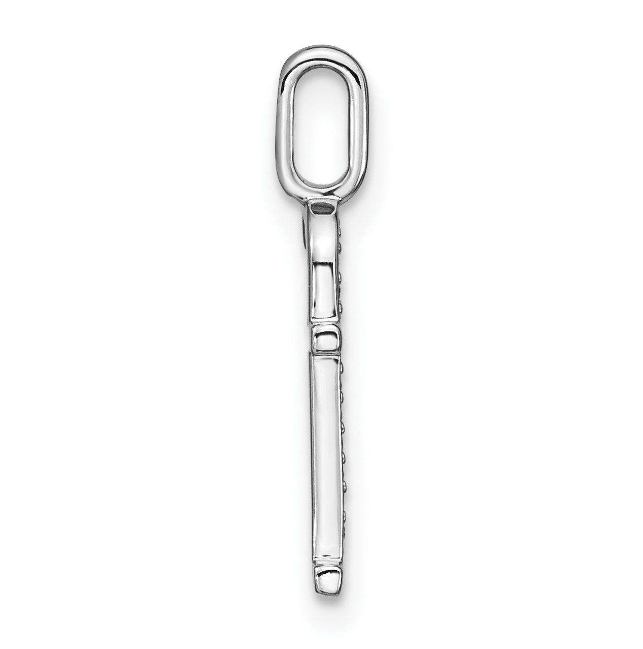 14K White Gold Diamond Lower Case Letter F Initial-Pendants