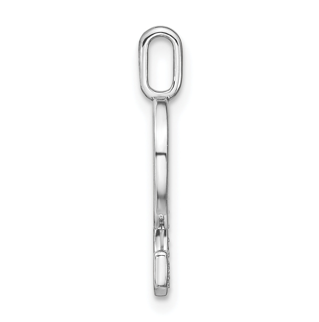 14K White Gold Diamond Lower Case Letter G Initial Pendant