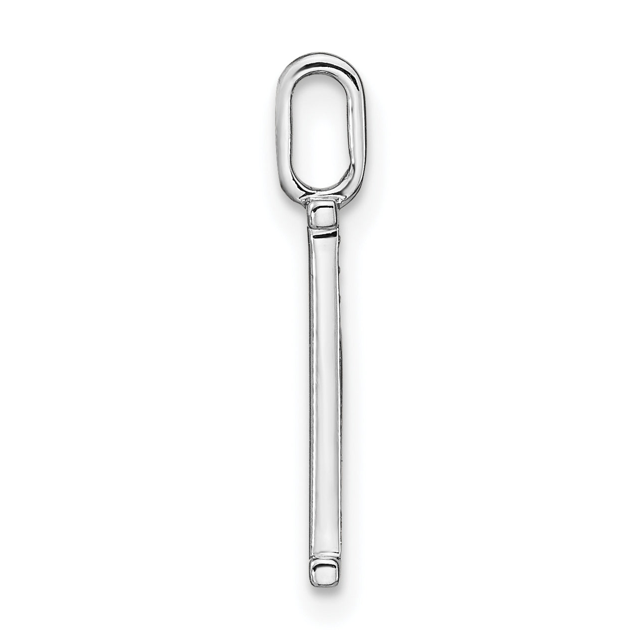 14K White Gold Diamond Lower Case Letter H Initial-Pendants