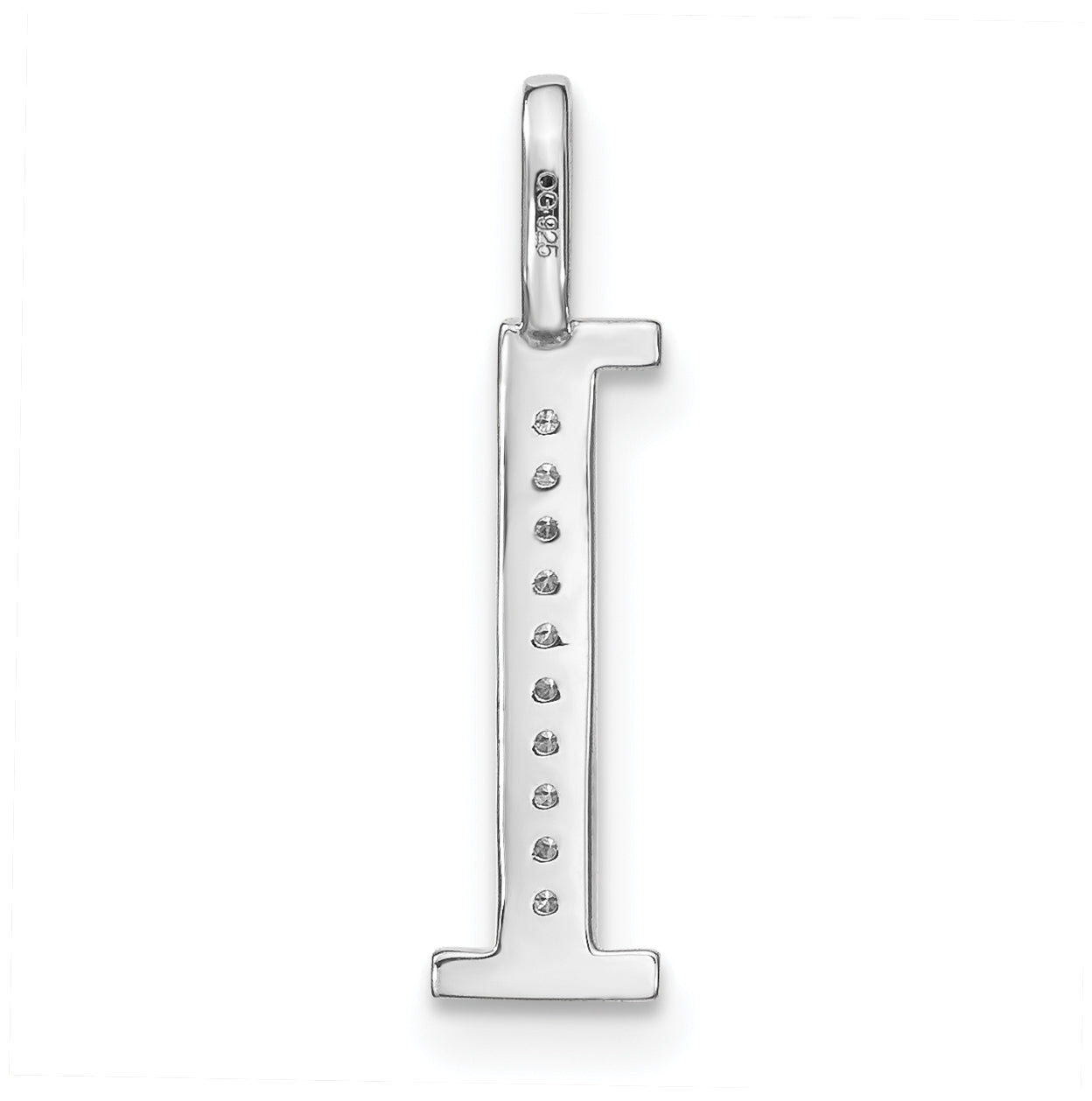 14K White Gold Diamond Lower Case Letter L Initial-Pendants