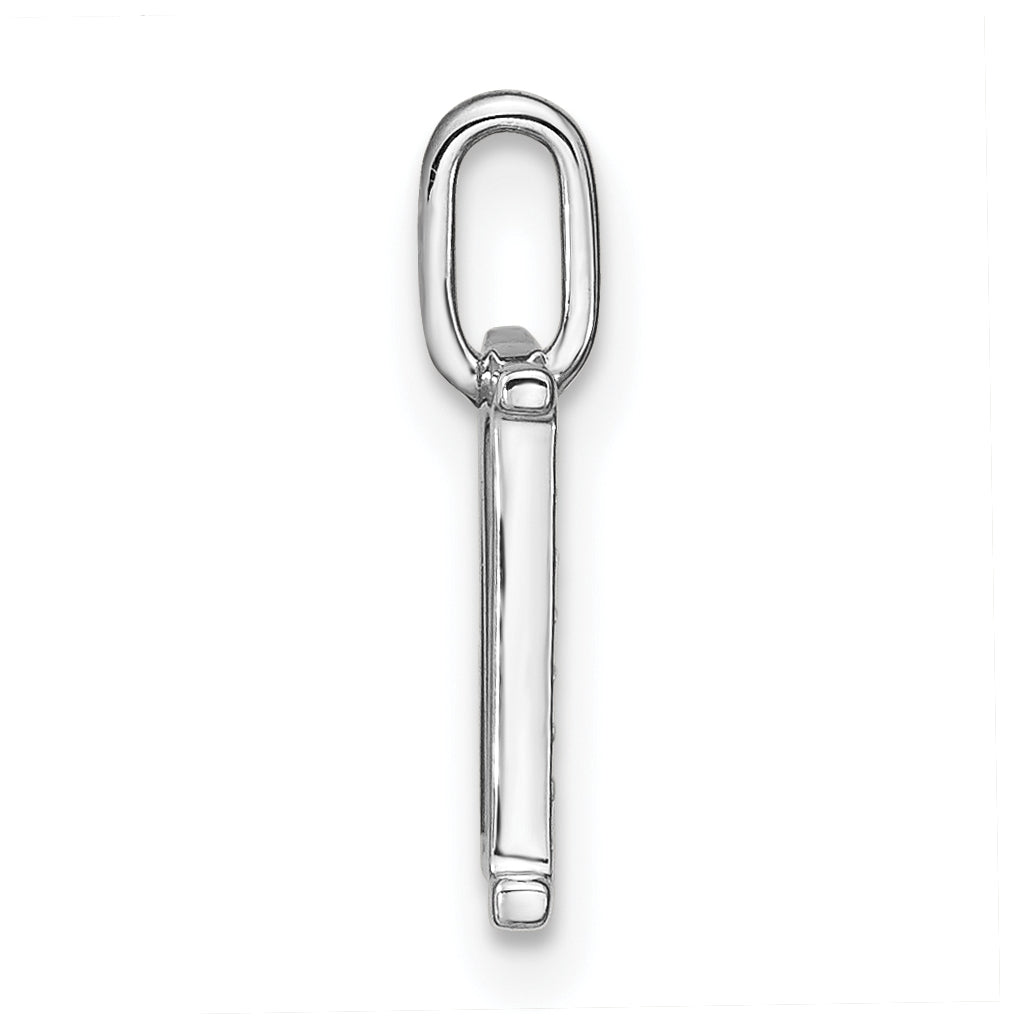 14K White Gold Diamond Lower Case Letter M Initial-Pendants