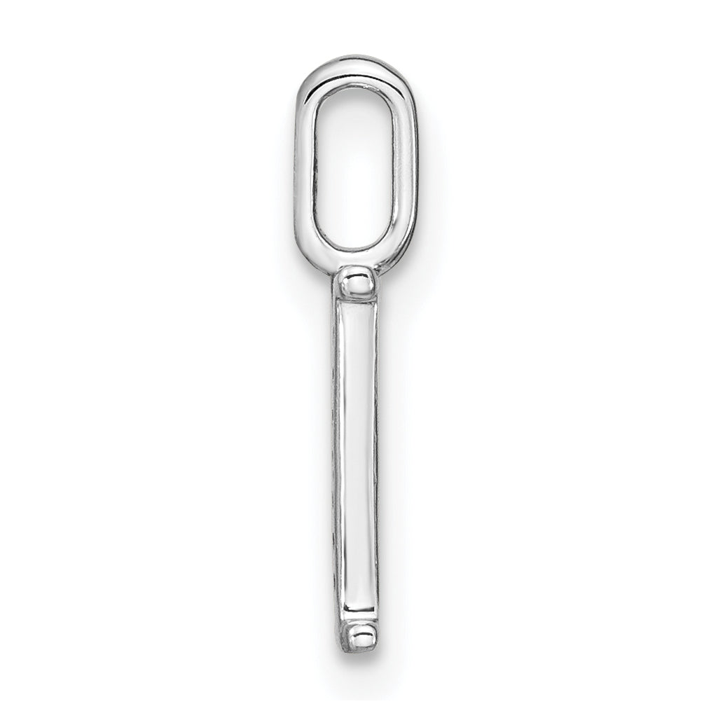 14K White Gold Diamond Lower Case Letter N Initial-Pendants