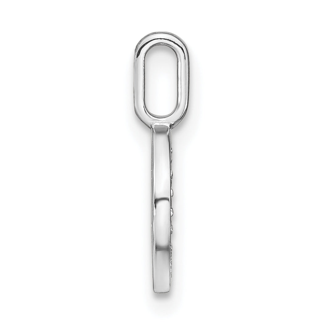 14K White Gold Diamond Lower Case Letter O Initial-Pendants
