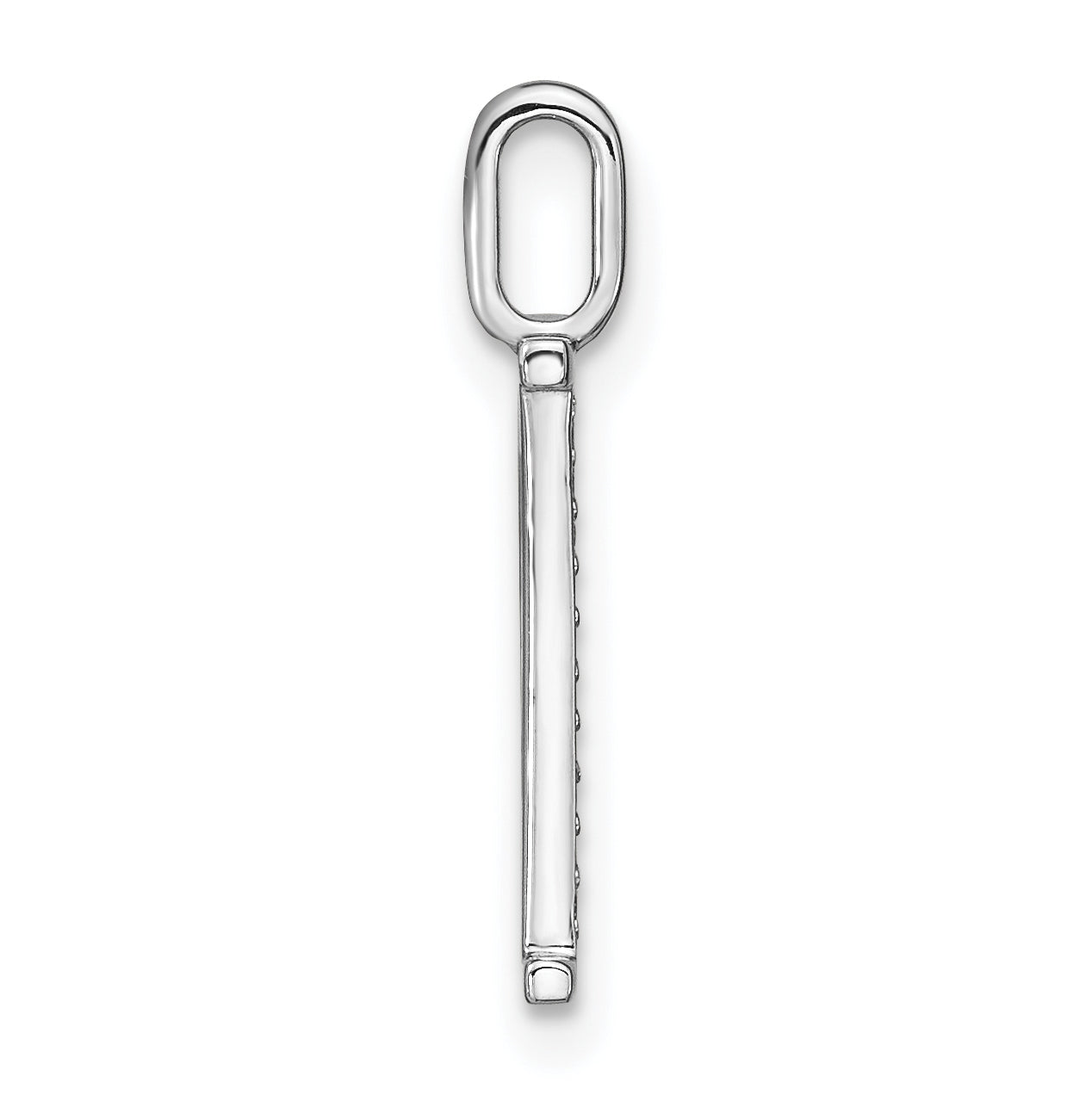 14K White Gold Diamond Lower Case Letter P Initial-Pendants