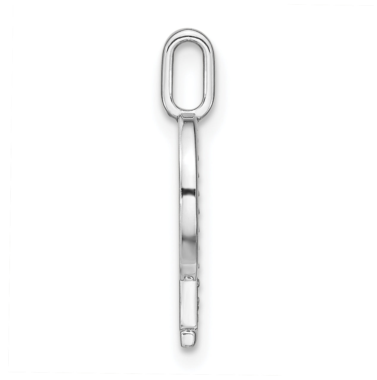 14K White Gold Diamond Lower Case Letter Q Initial-Pendants