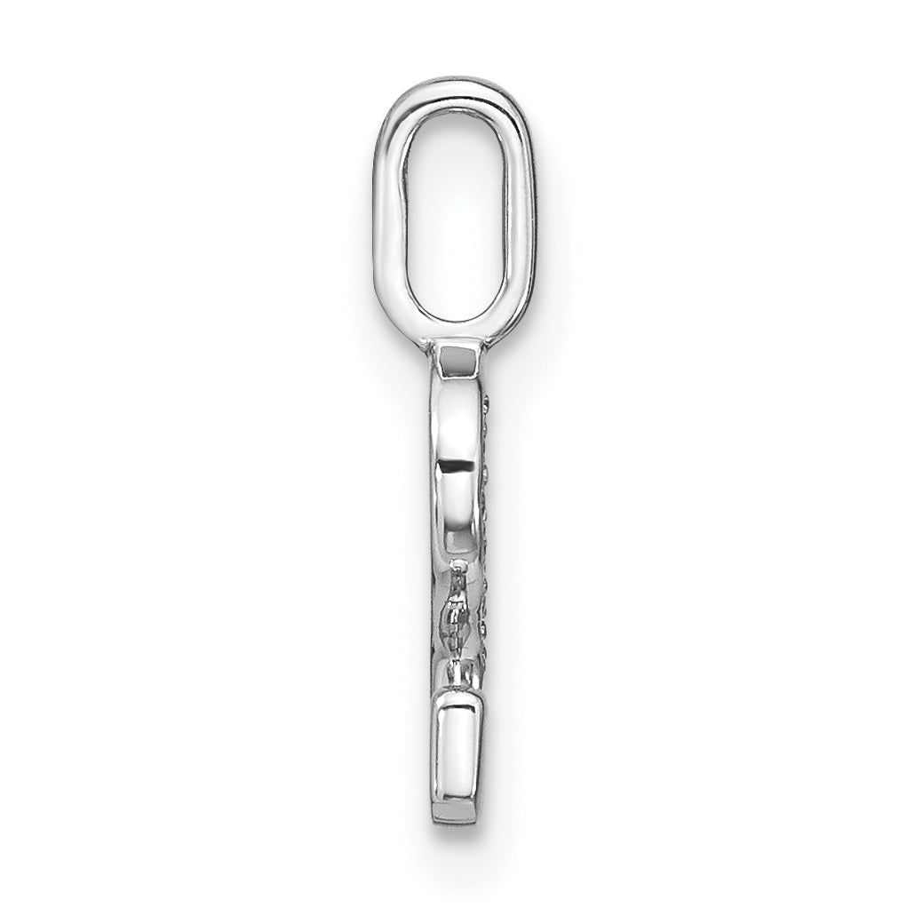 14K White Gold Diamond Lower Case Letter S Initial-Pendants