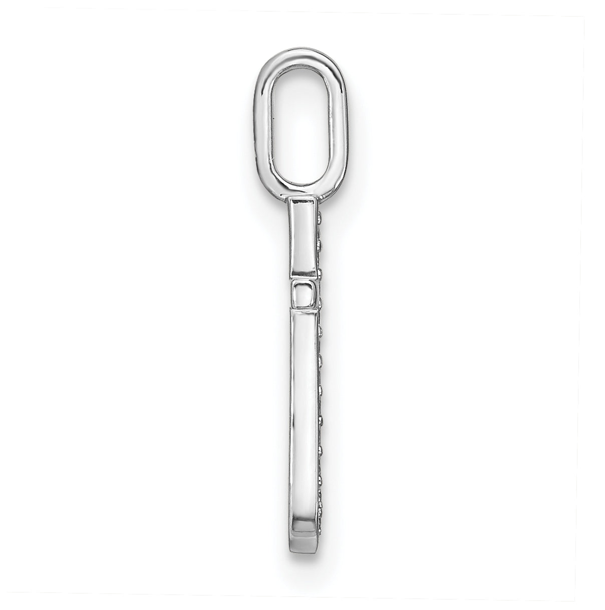 14K White Gold Diamond Lower Case Letter T Initial-Pendants