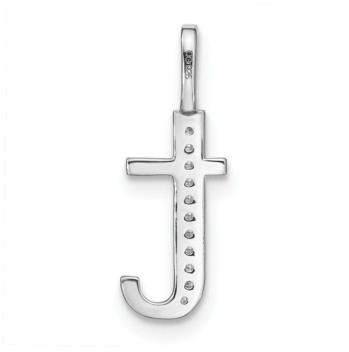 14K White Gold Diamond Lower Case Letter T Initial-Pendants
