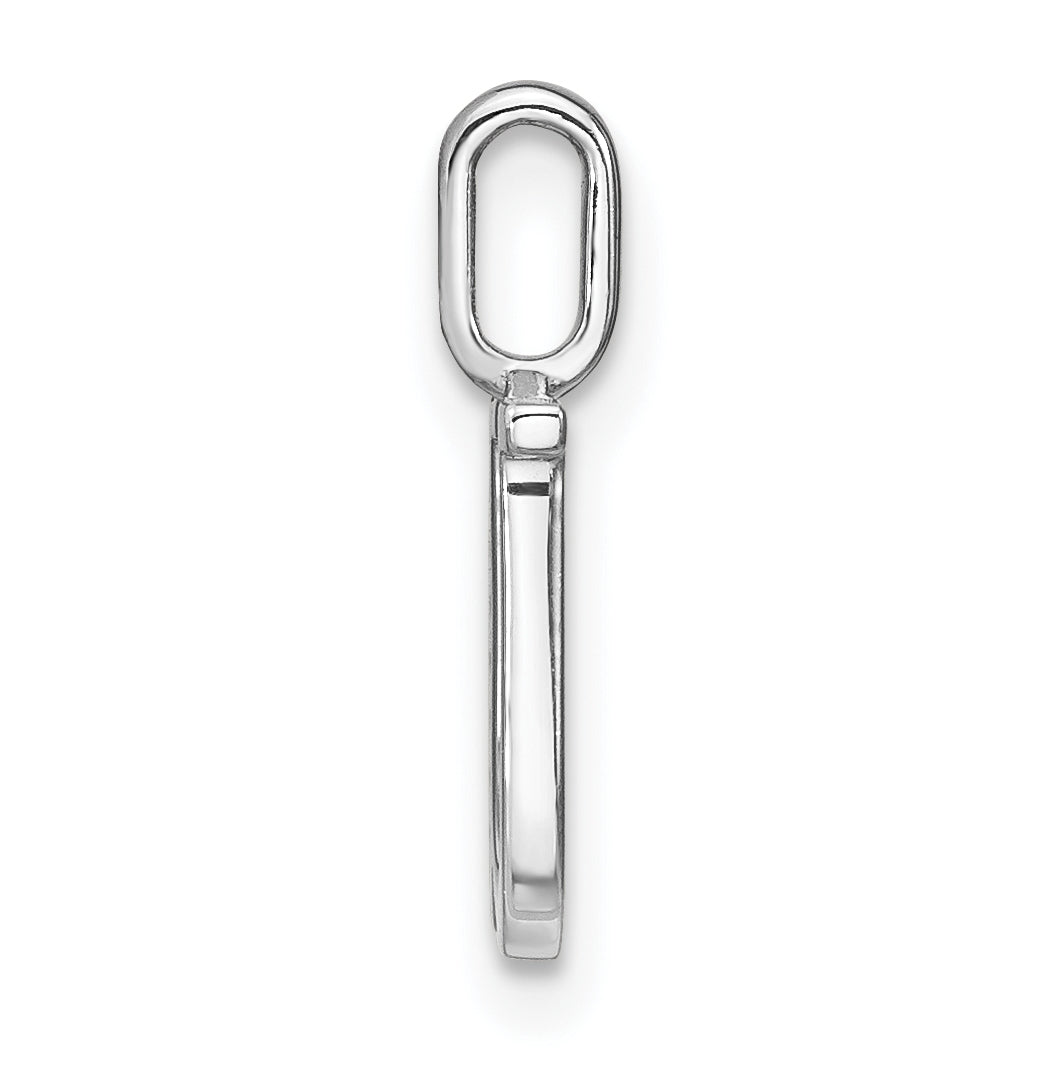 14K White Gold Diamond Lower Case Letter U Initial-Pendants