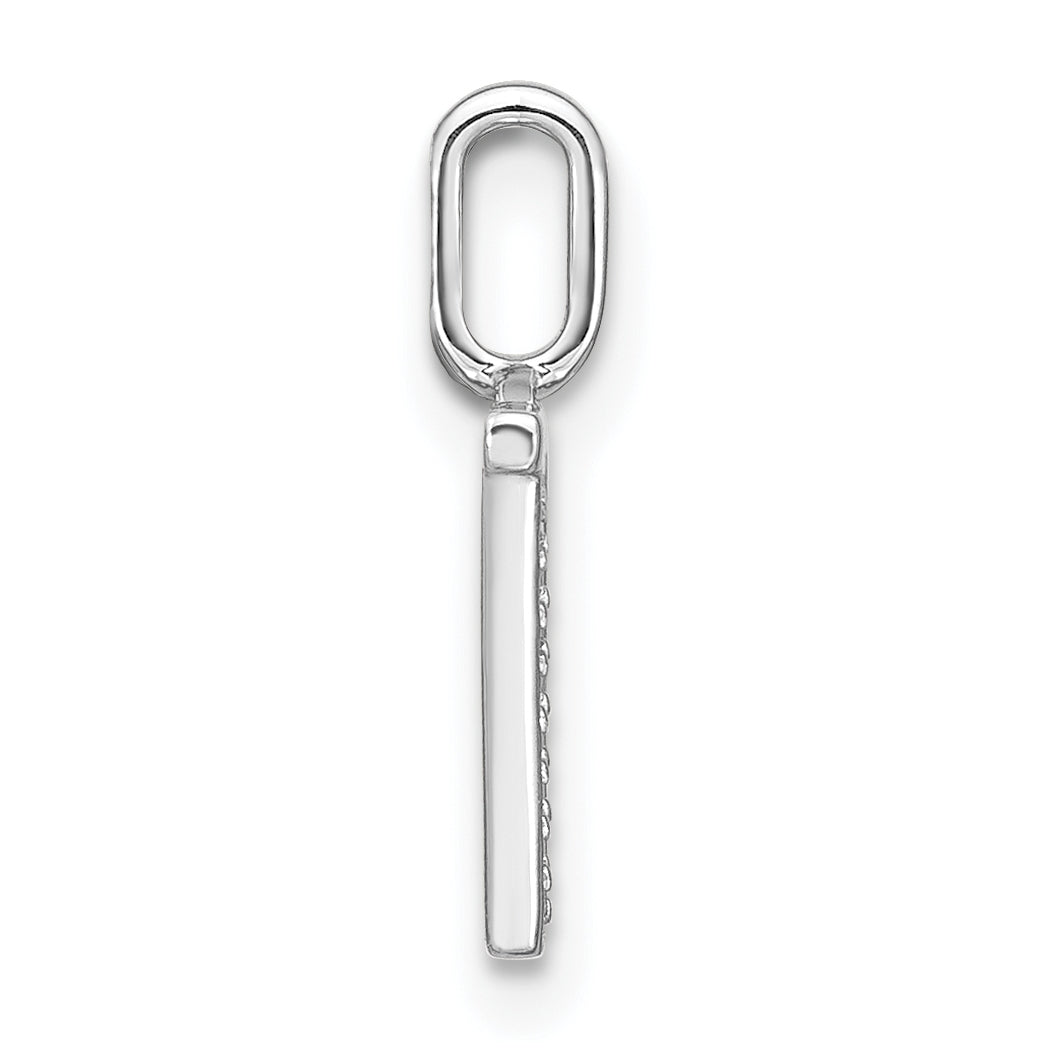14K White Gold Diamond Lower Case Letter V Initial-Pendants