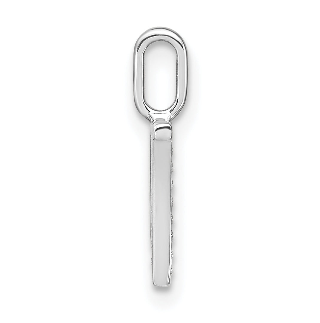 14K White Gold Diamond Lower Case Letter W Initial-Pendants