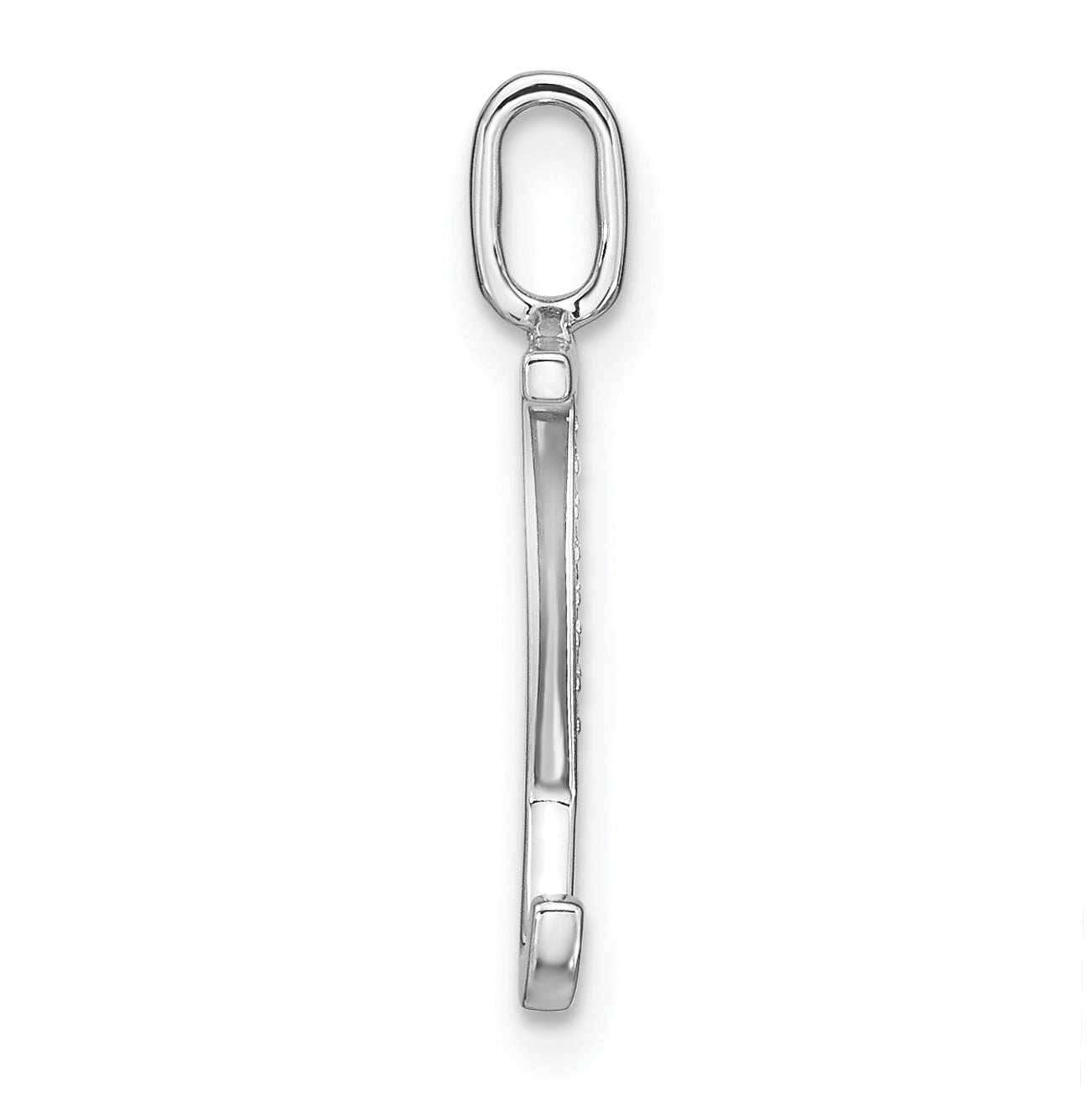14K White Gold Diamond Lower Case Letter Y Initial-Pendants