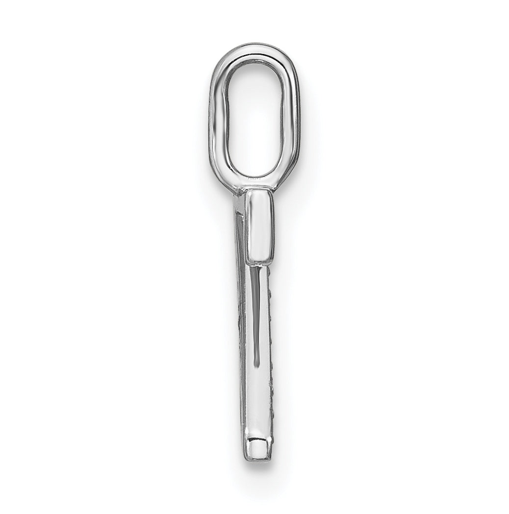 14K White Gold Diamond Lower Case Letter Z Initial-Pendants