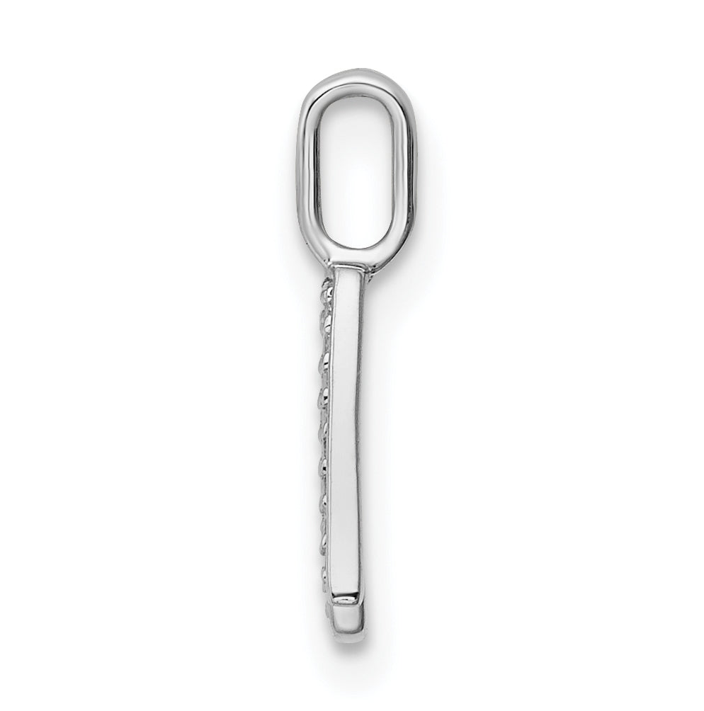14K White Gold Diamond A Letter Initial-Pendants