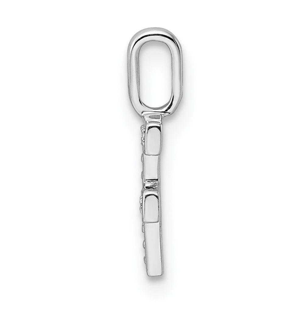 14K White Gold Diamond F Letter Initial-Pendants