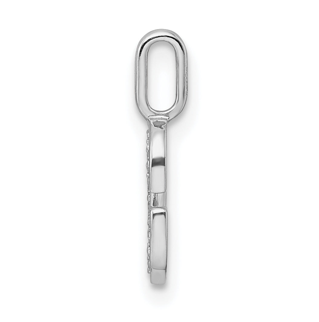 14K White Gold Diamond G Letter Initial-Pendants