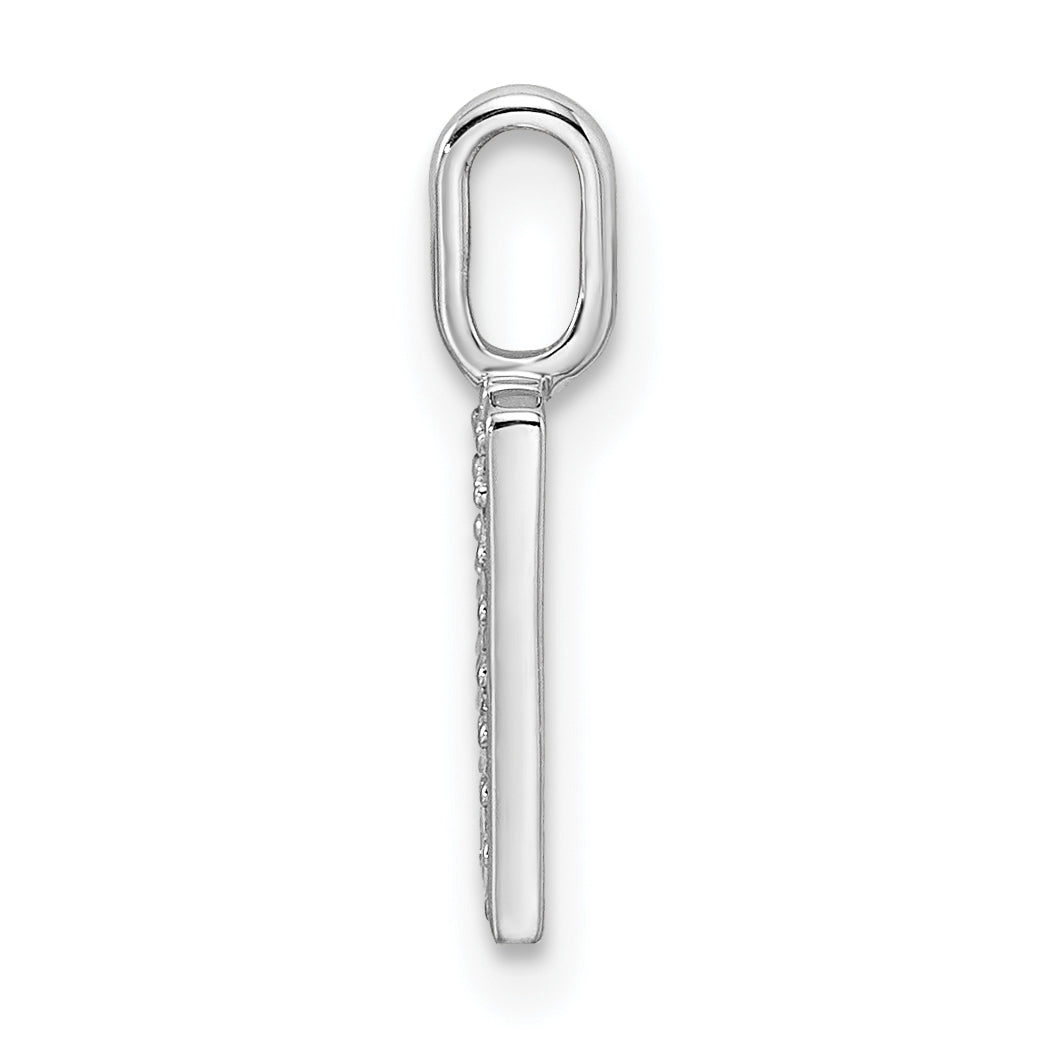 14K White Gold Diamond H Letter Initial-Pendants
