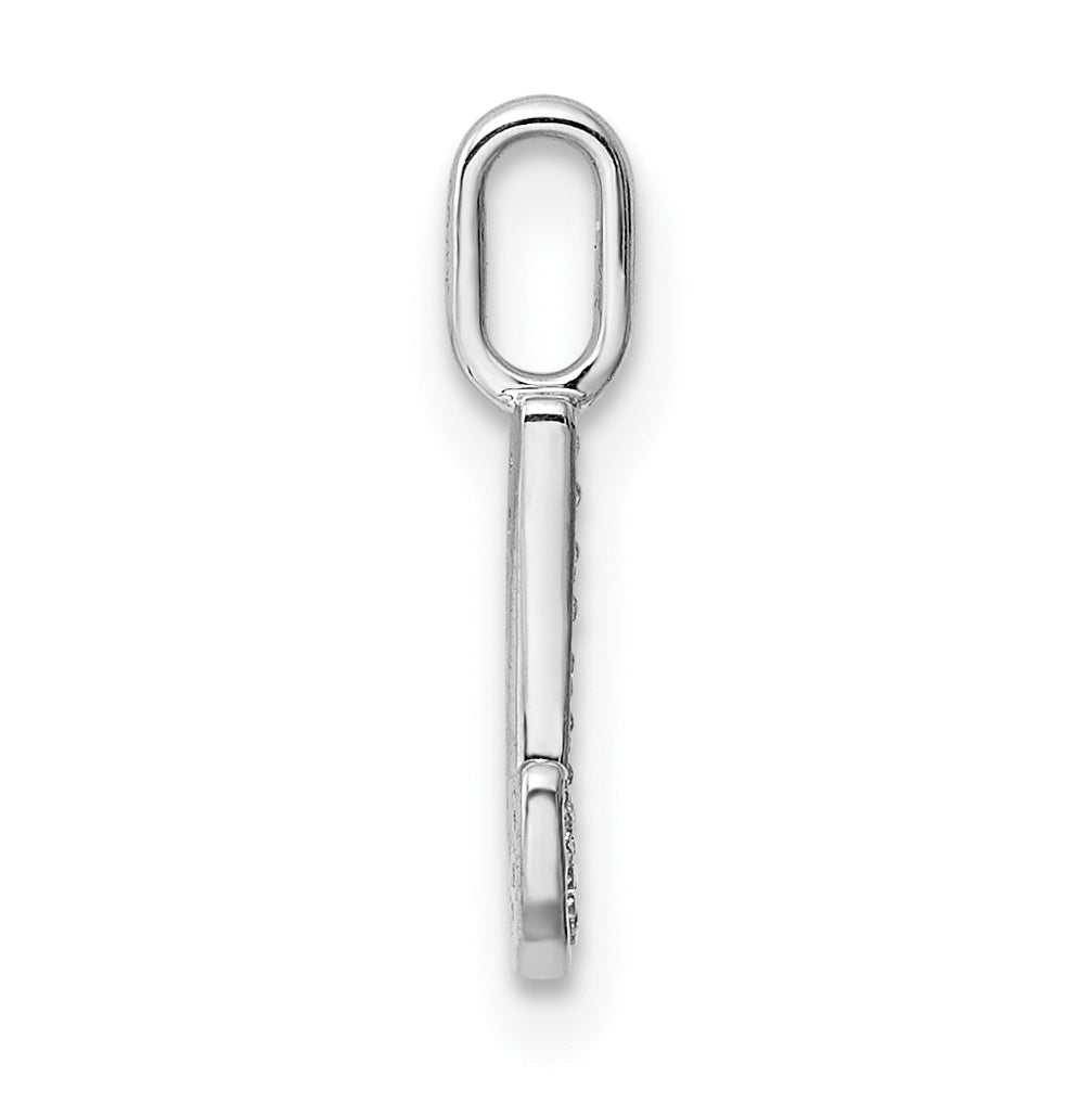 14K White Gold Diamond J Letter Initial-Pendants